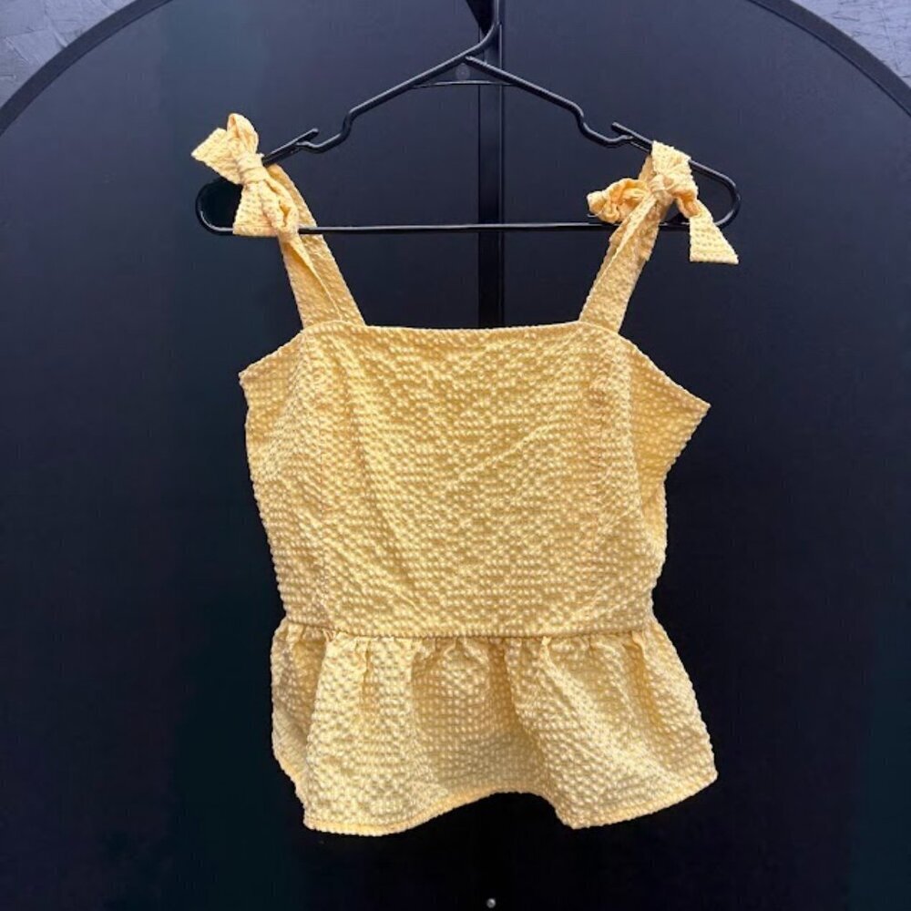 Peach Love Yellow Gingham Tank Top